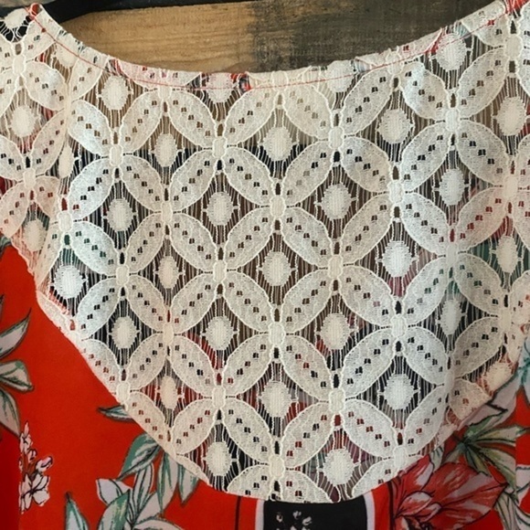 Anthropologie Fig and Flower Floral Blouse - Orange, Black, Green - Picture 6 of 8